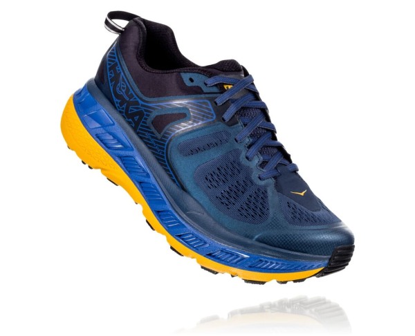 Hoka One One Stinson ATR 5 Mens UK - Light / Gold Trail Running Shoes - VRMIG3856